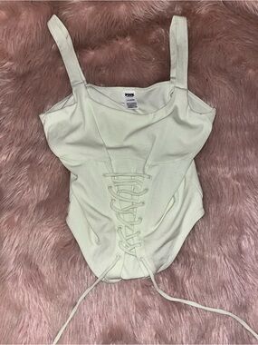 PINK Victoria's Secret Lace-Up Ribbed shirt